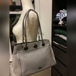 Coach bags, Brooke chain carryall coach purse in gray